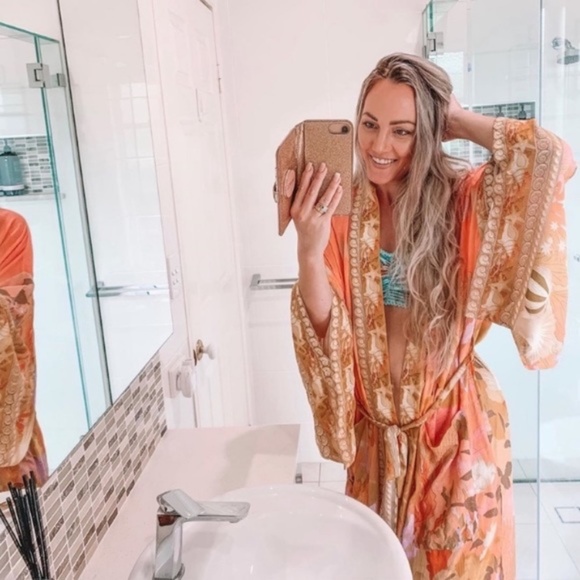 SOLD OUT Mermaid Dreams Boho Kimono Duster Robe Coverup - Picture 4 of 15